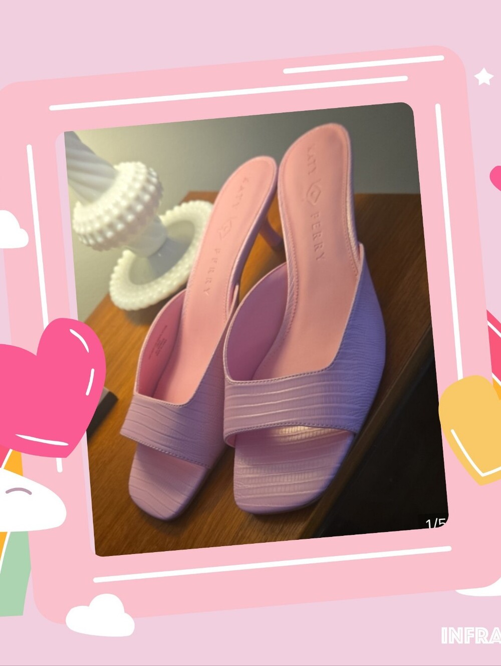 Katy Perry Collections Pink Textured Slide Kitten Heels Size 13
